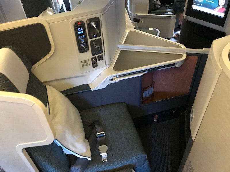 American licensed the design of the Cathay Pacific business class seat.