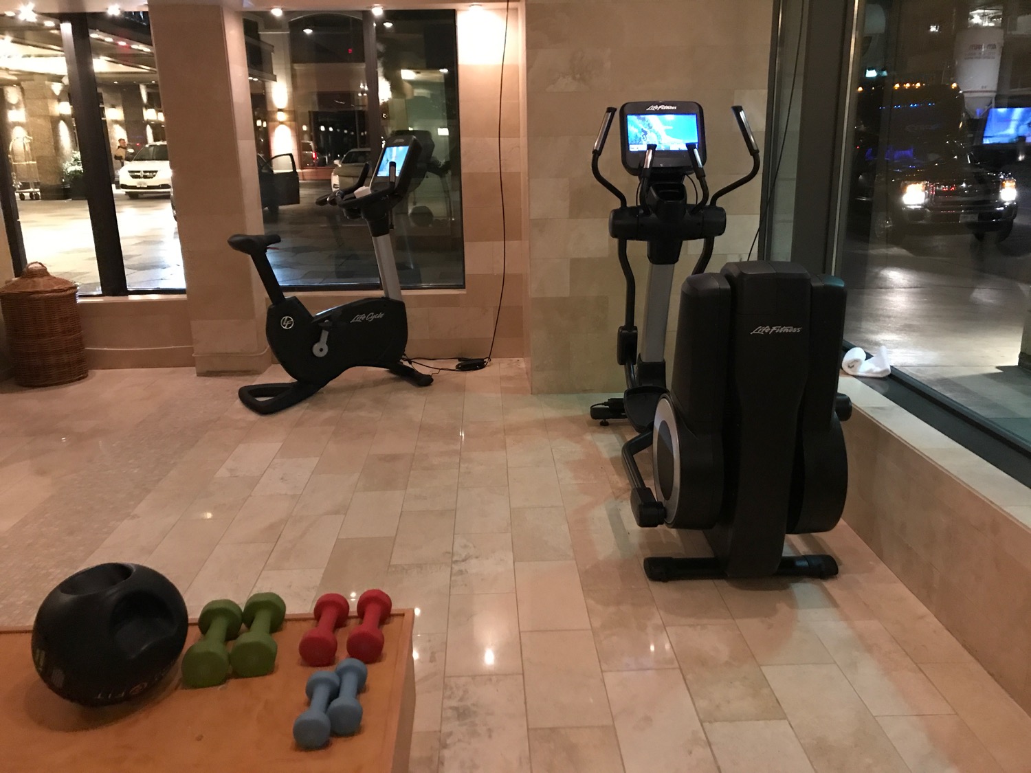 exercise machines in a room