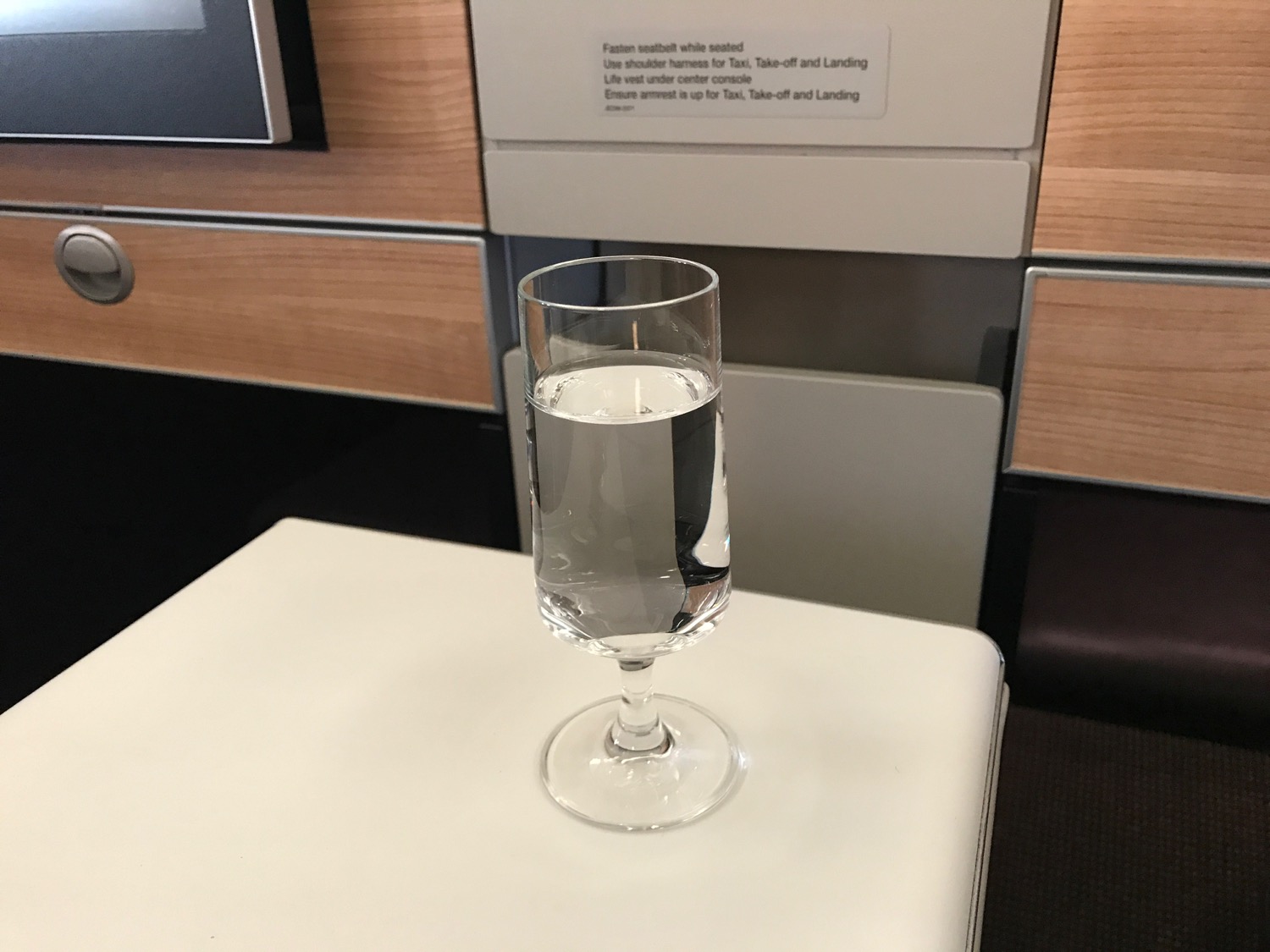 a glass of water on a table