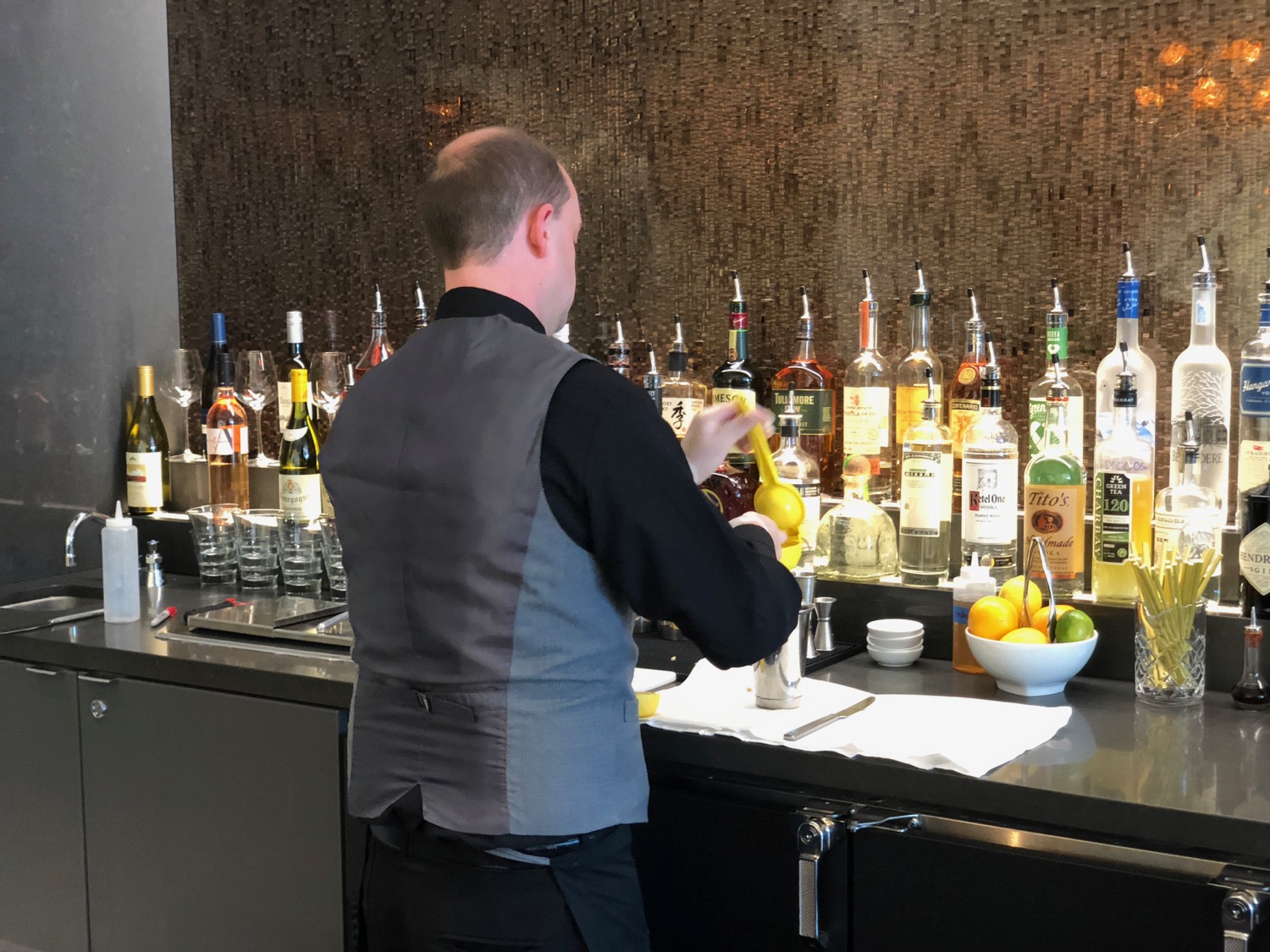a man making a drink