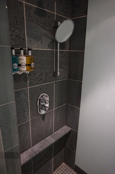 Shower with attached soap