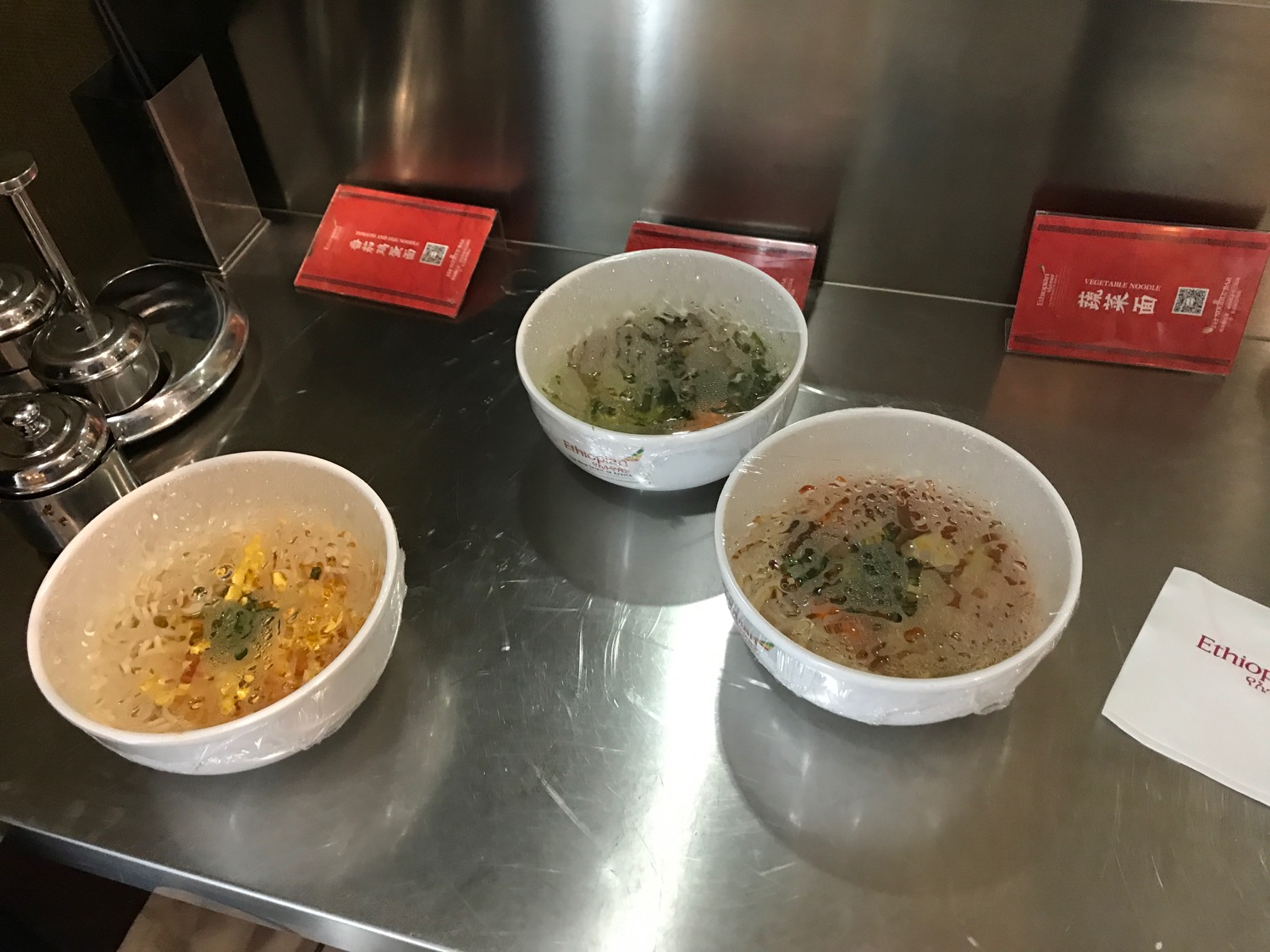 bowls of soup on a table