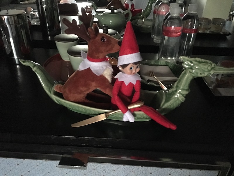 Have I mentioned Peppermint the Elf and her Reindeer show up too!