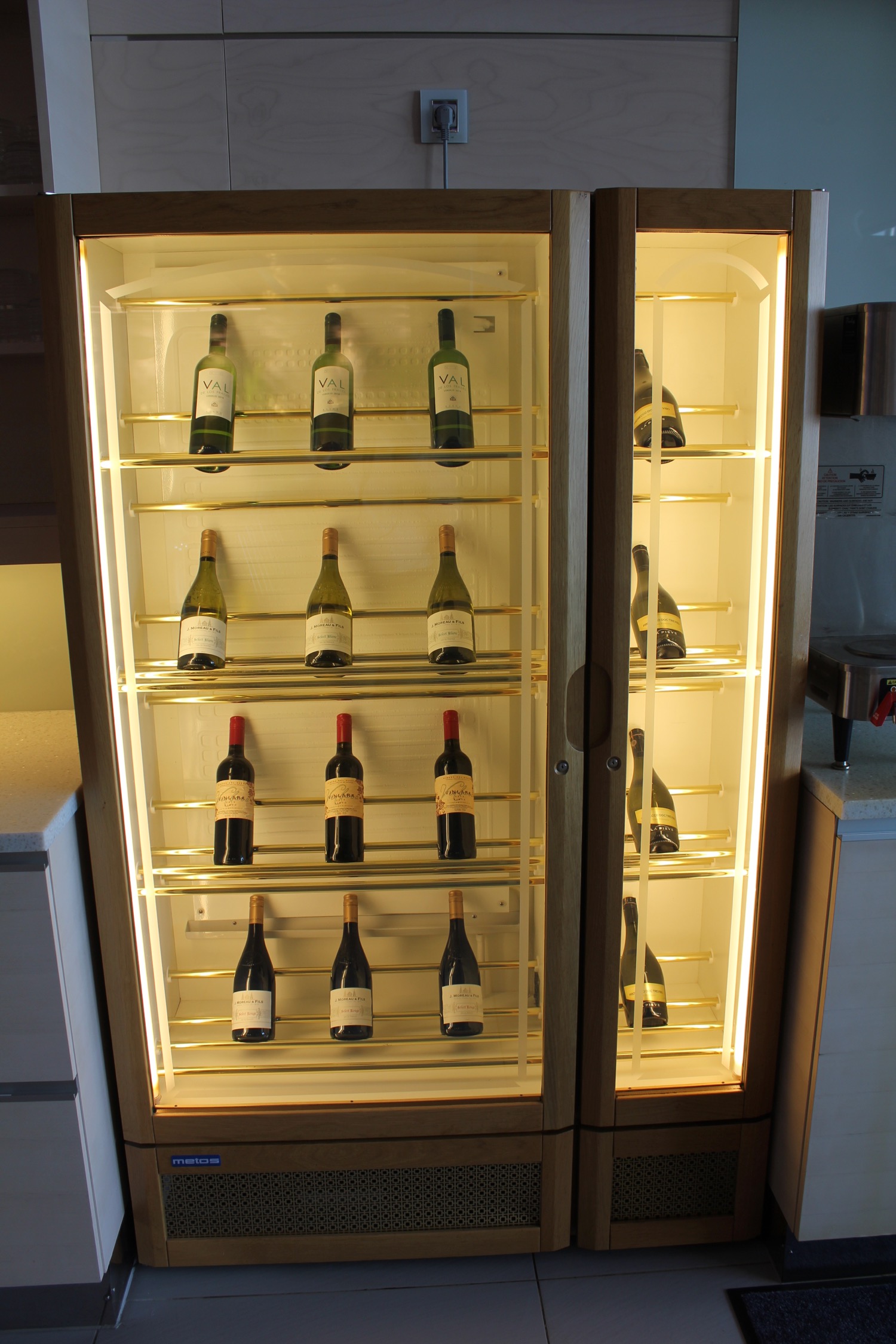 a display of wine bottles