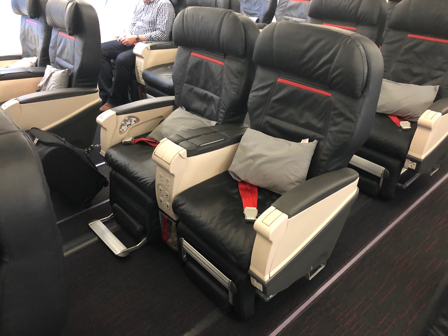 a group of seats on an airplane