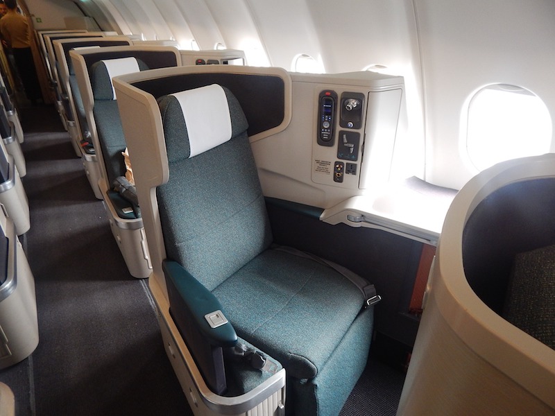 Business class like this Cathay Pacific reverse herringbone could become rare. 