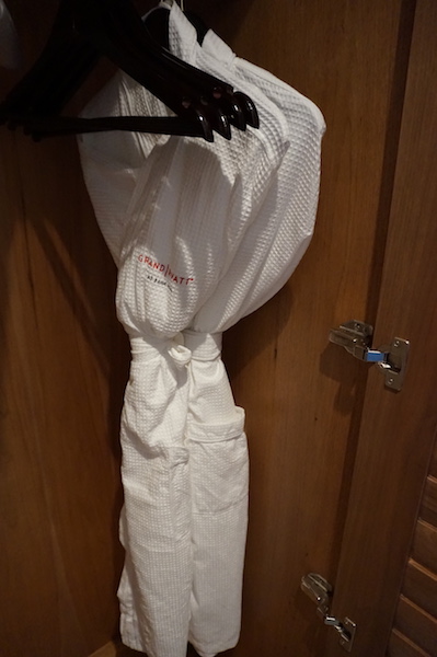 Grand Hyatt robes for adults, but it's always a nice touch when they leave one in there for our daughter too - maybe next time.