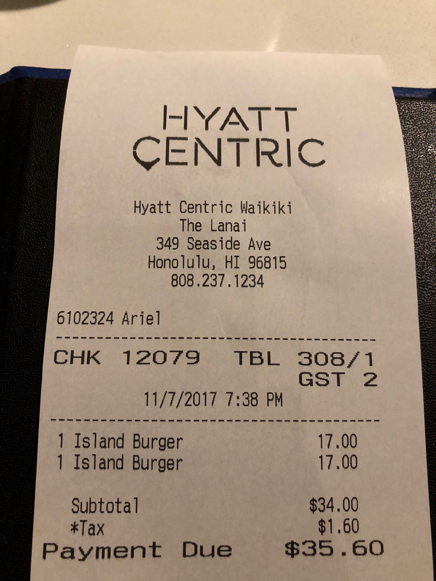 a paper receipt with black text