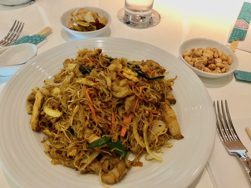 Singapore noodles with added chicken