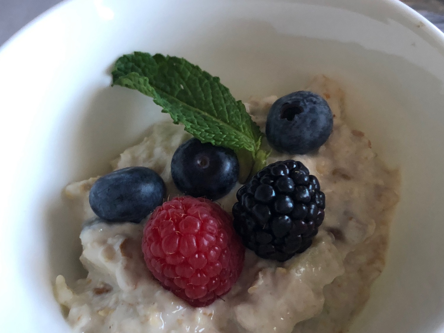 a bowl of oatmeal with berries