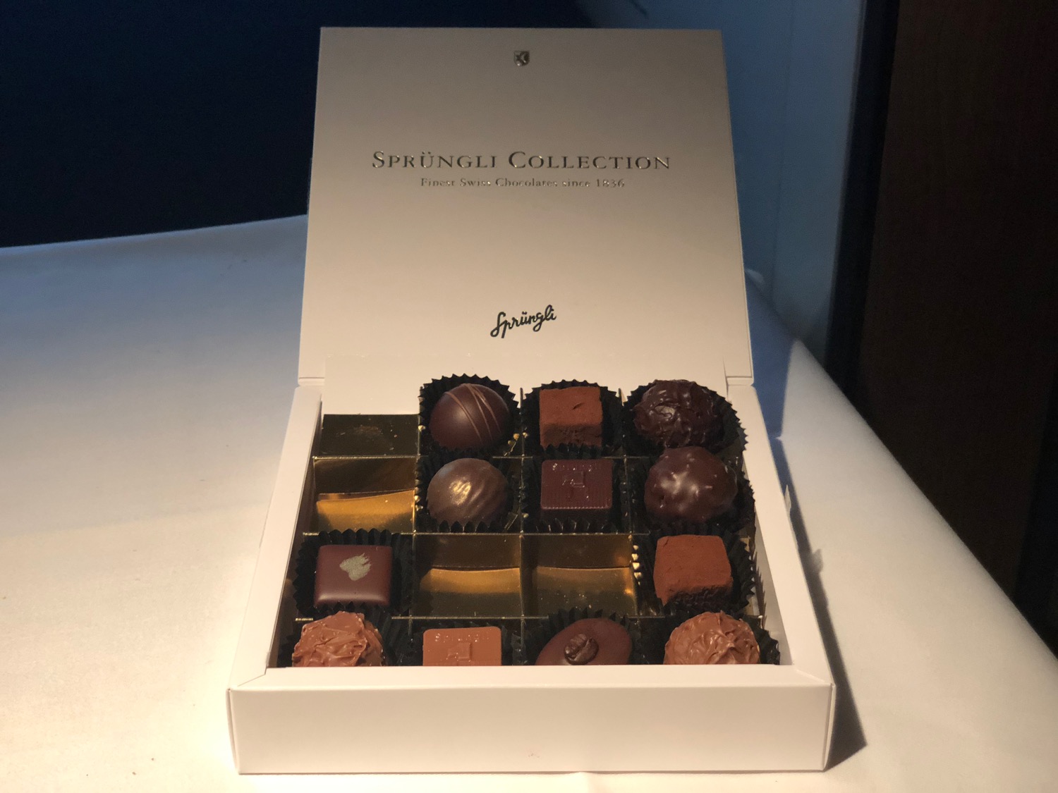 a box of chocolates on a table