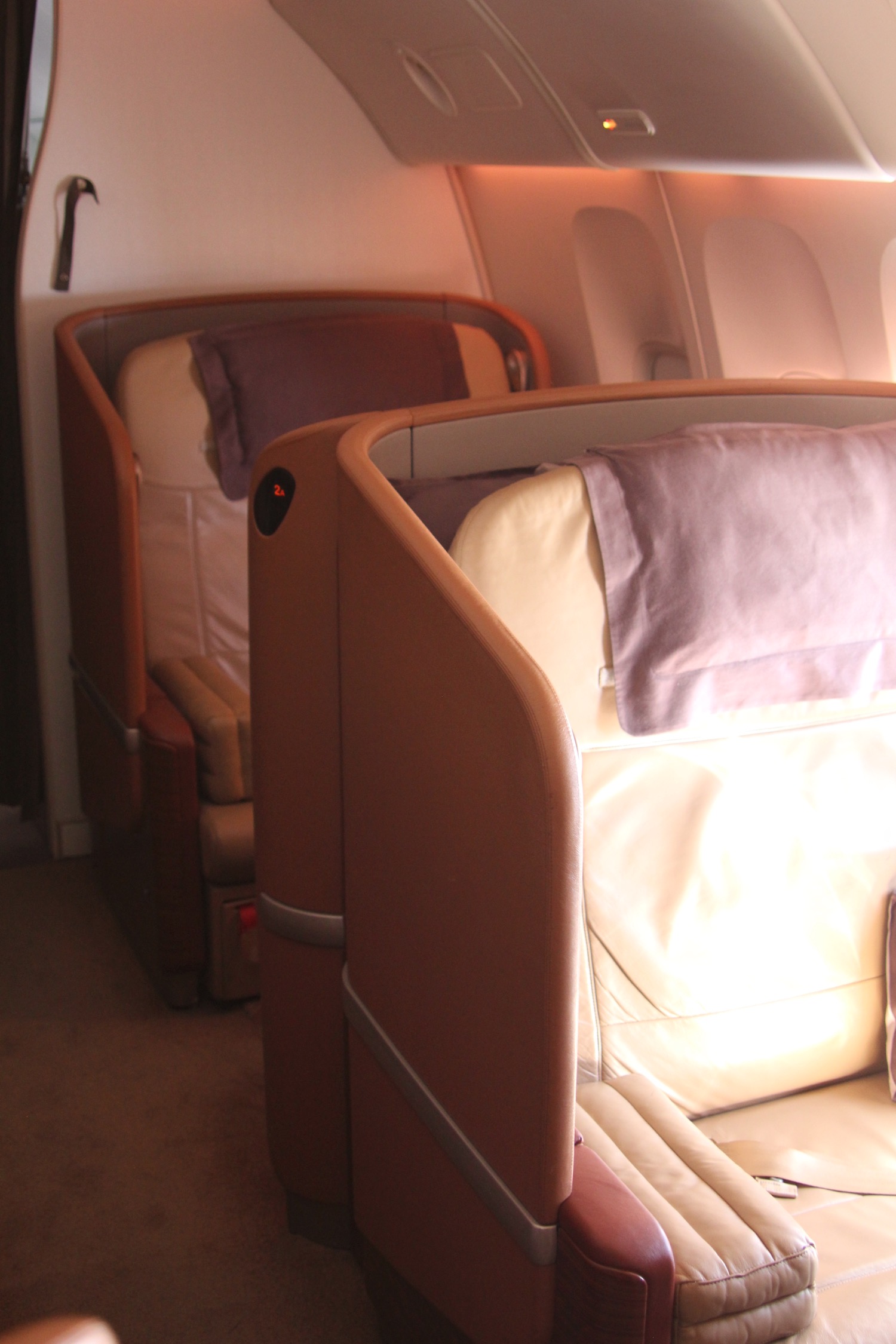 a row of beds in an airplane