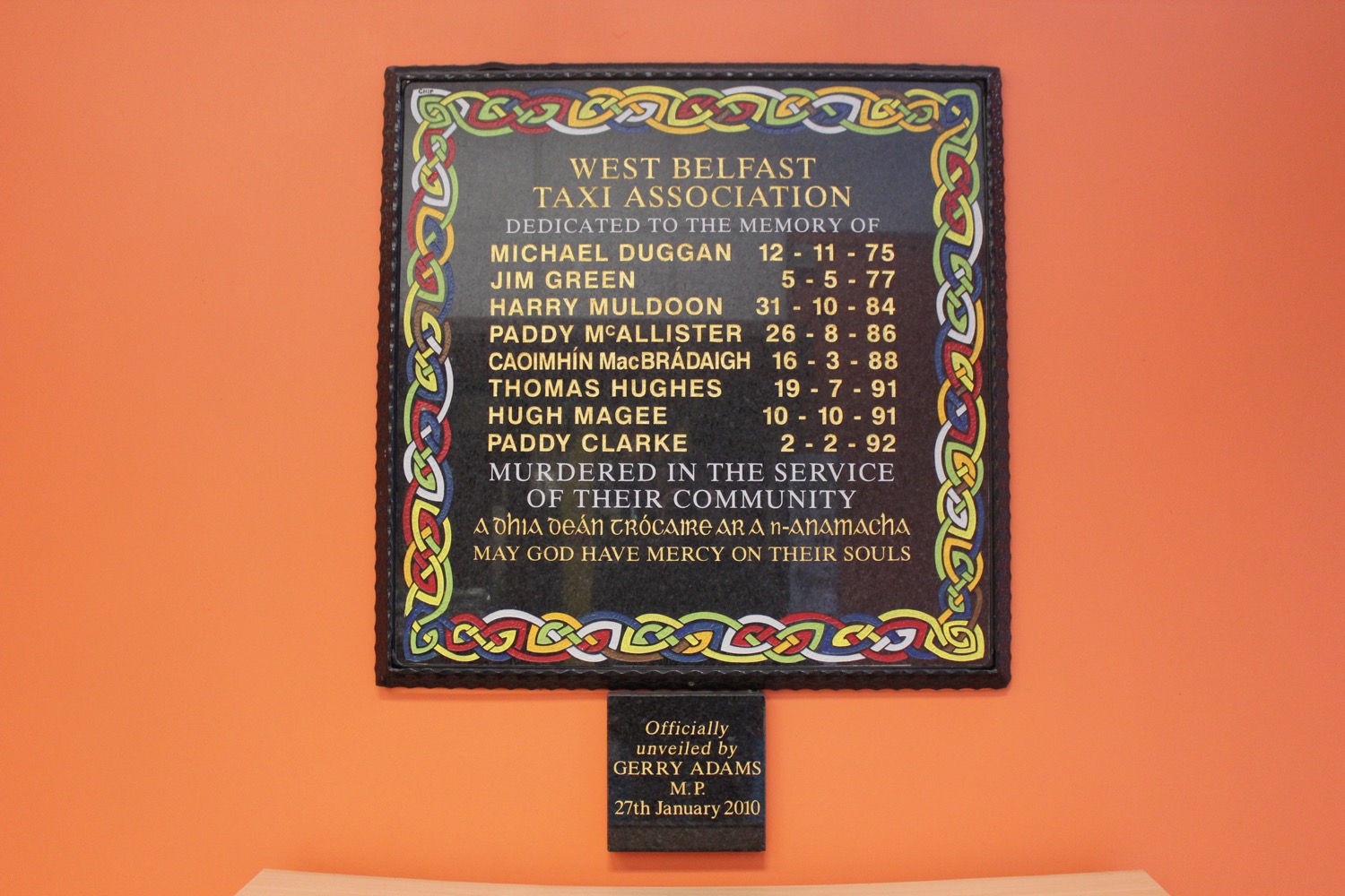 a plaque with text on it