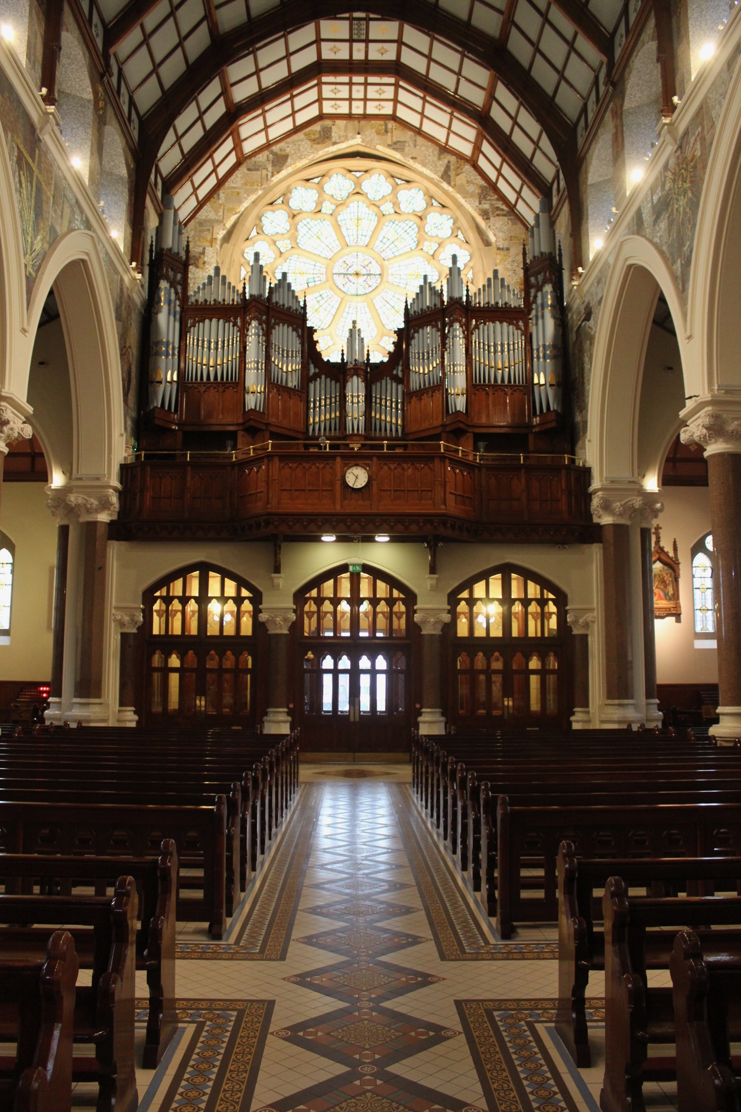 a church with a large organ
