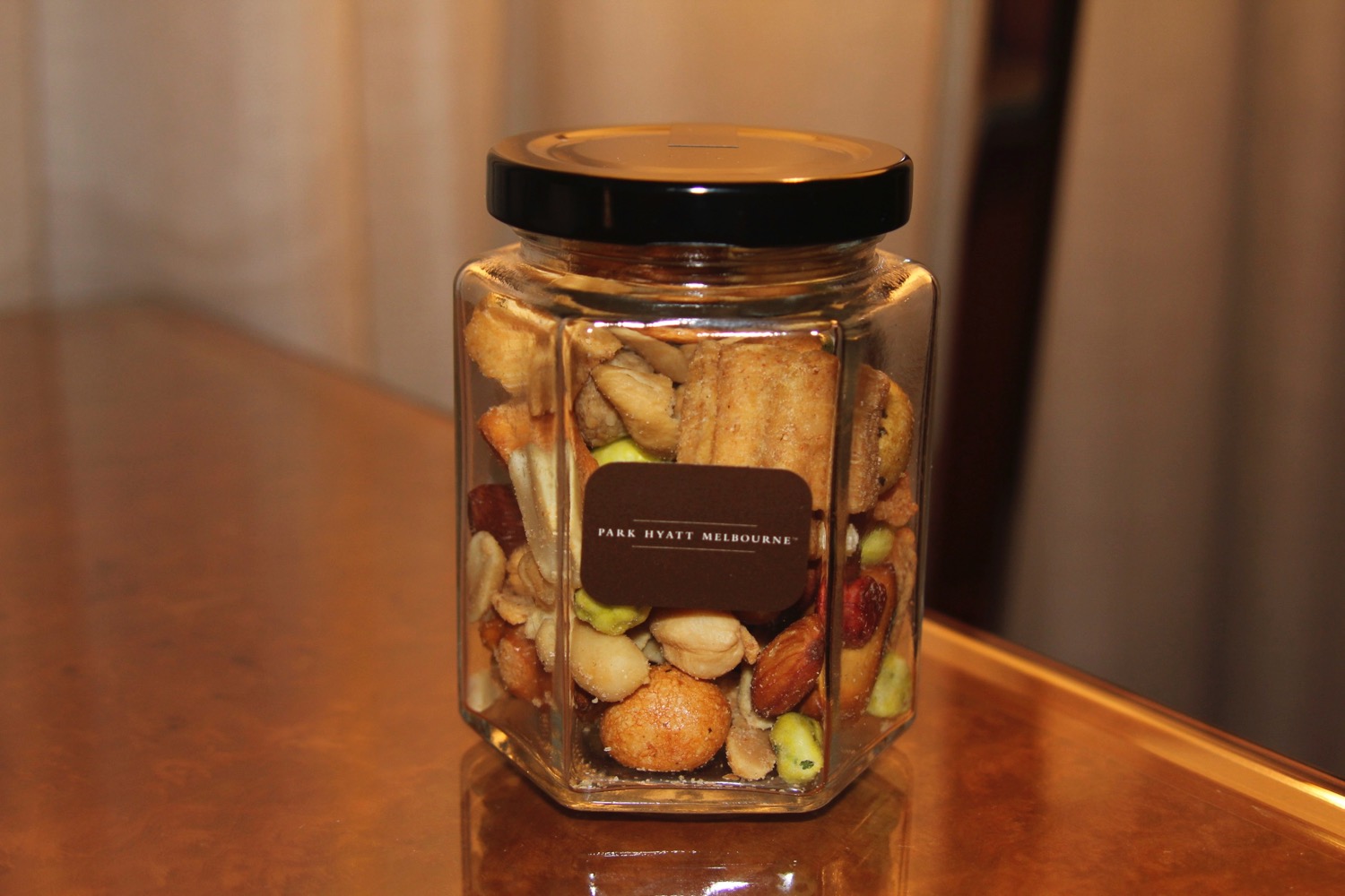 a jar of nuts and snacks