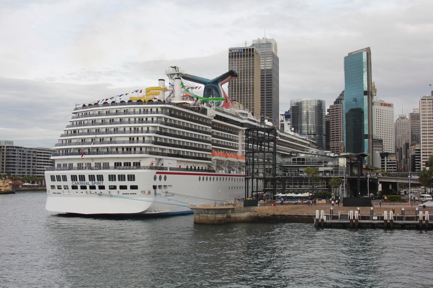 a cruise ship in a harbor