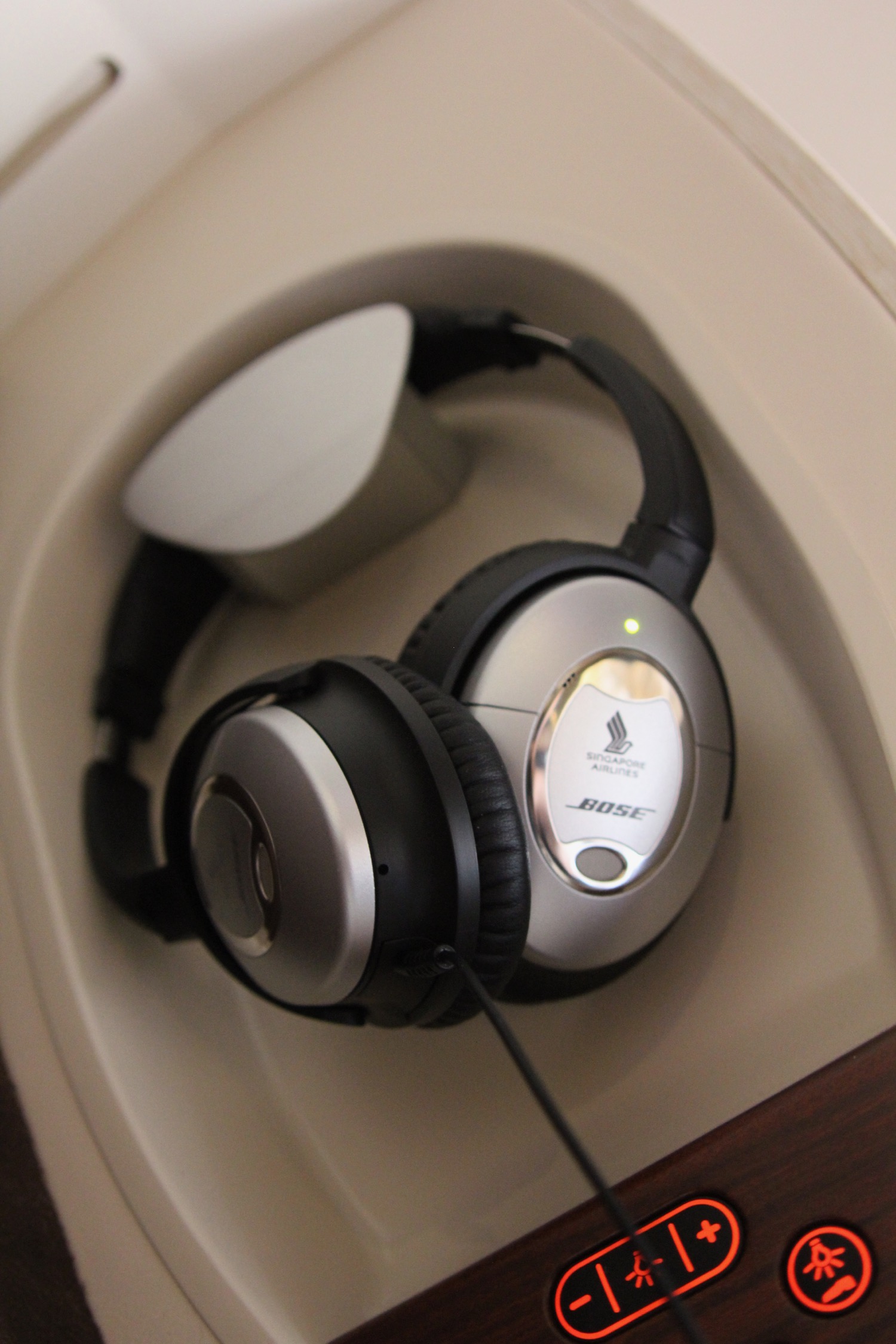 a pair of headphones in a sink