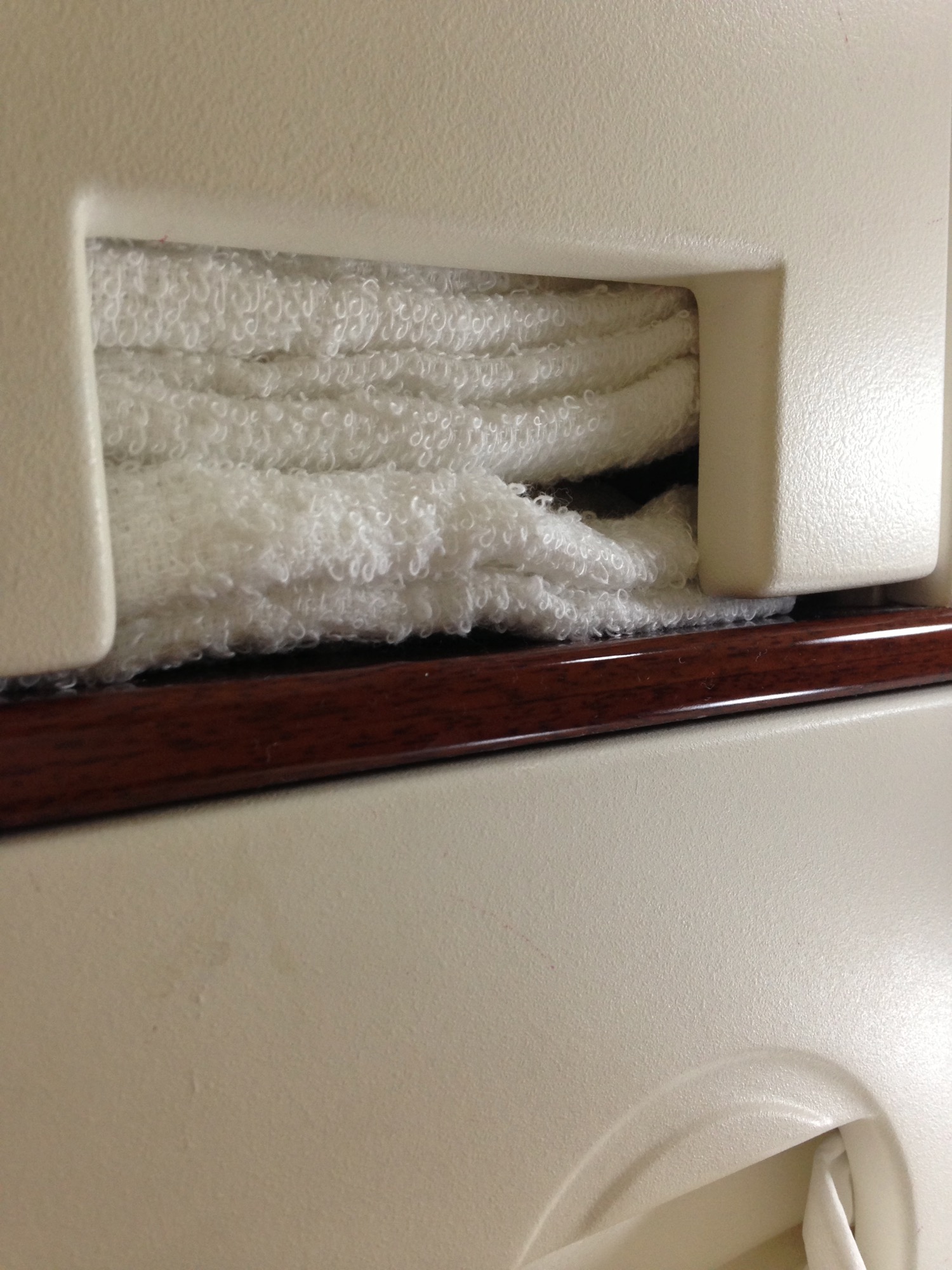 a white towel in a drawer