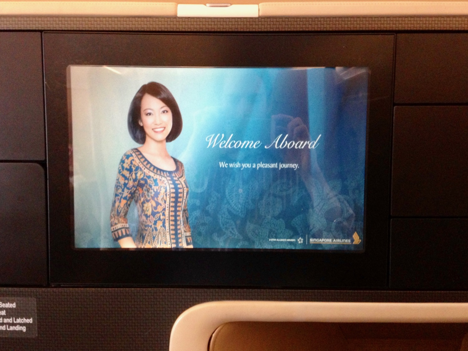 a screen with a woman on it