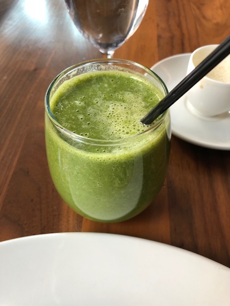 Pass on this green drink - roughly grass and cinnamon yogurt.
