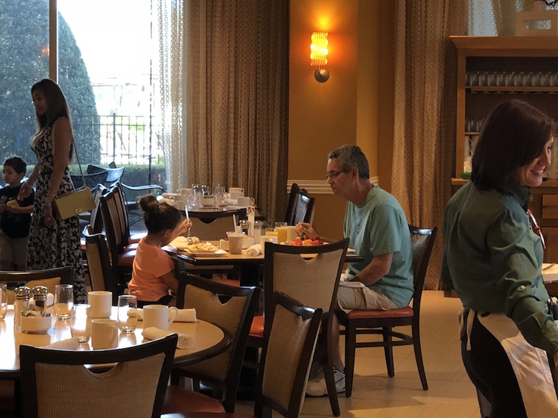 Lucy and her grandfather enjoyed breakfast together