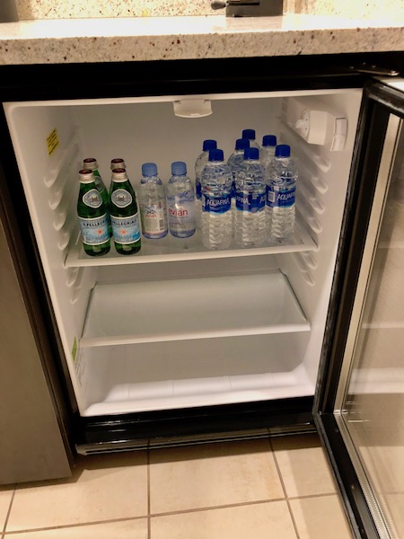 Fridge stocked with water