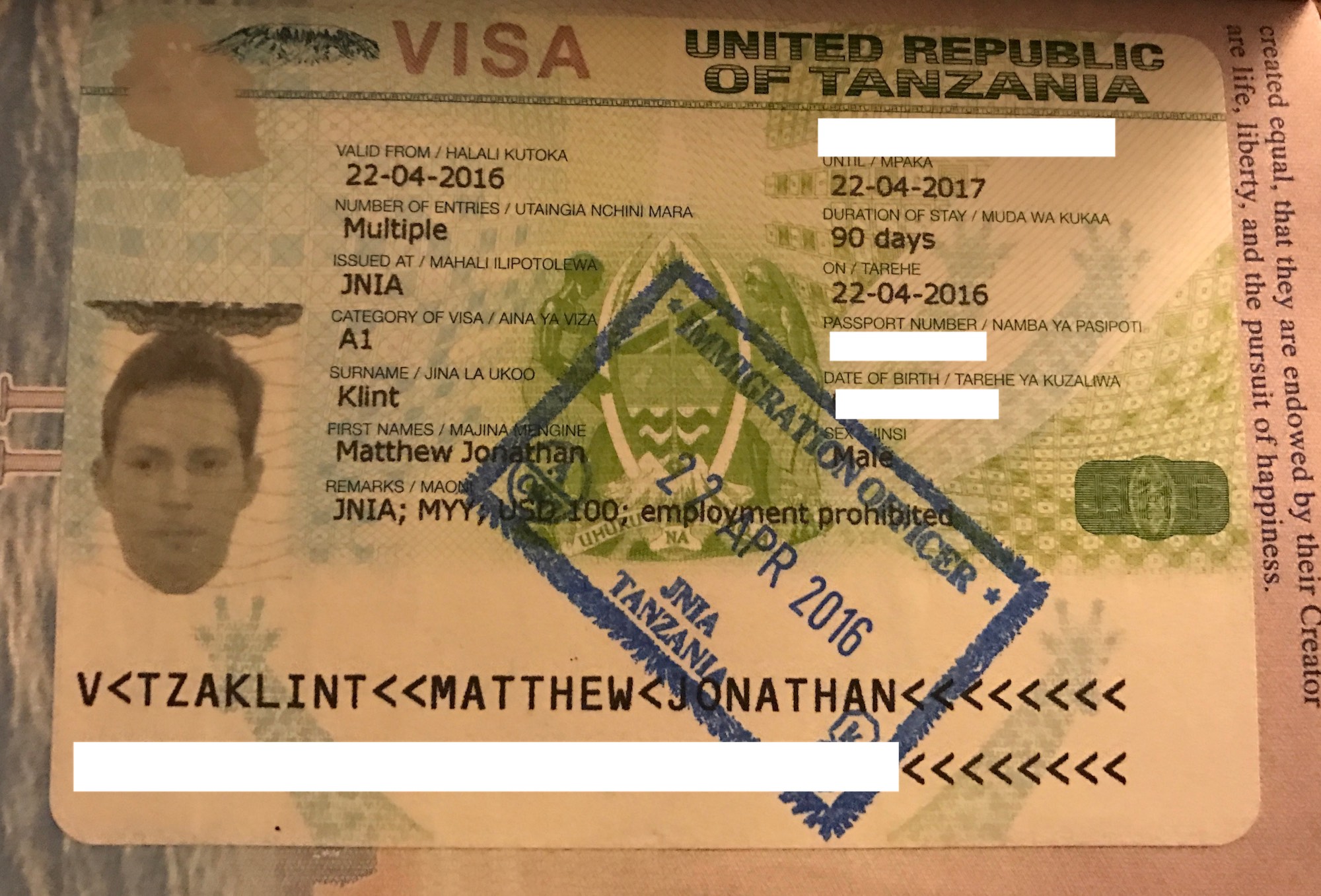 Image result for tanzania visa form