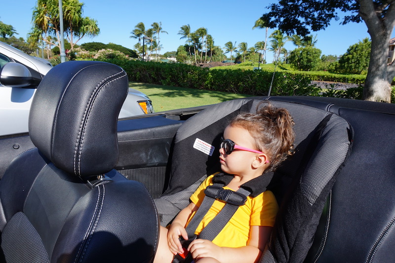 Renting a car seat from National in Kona.