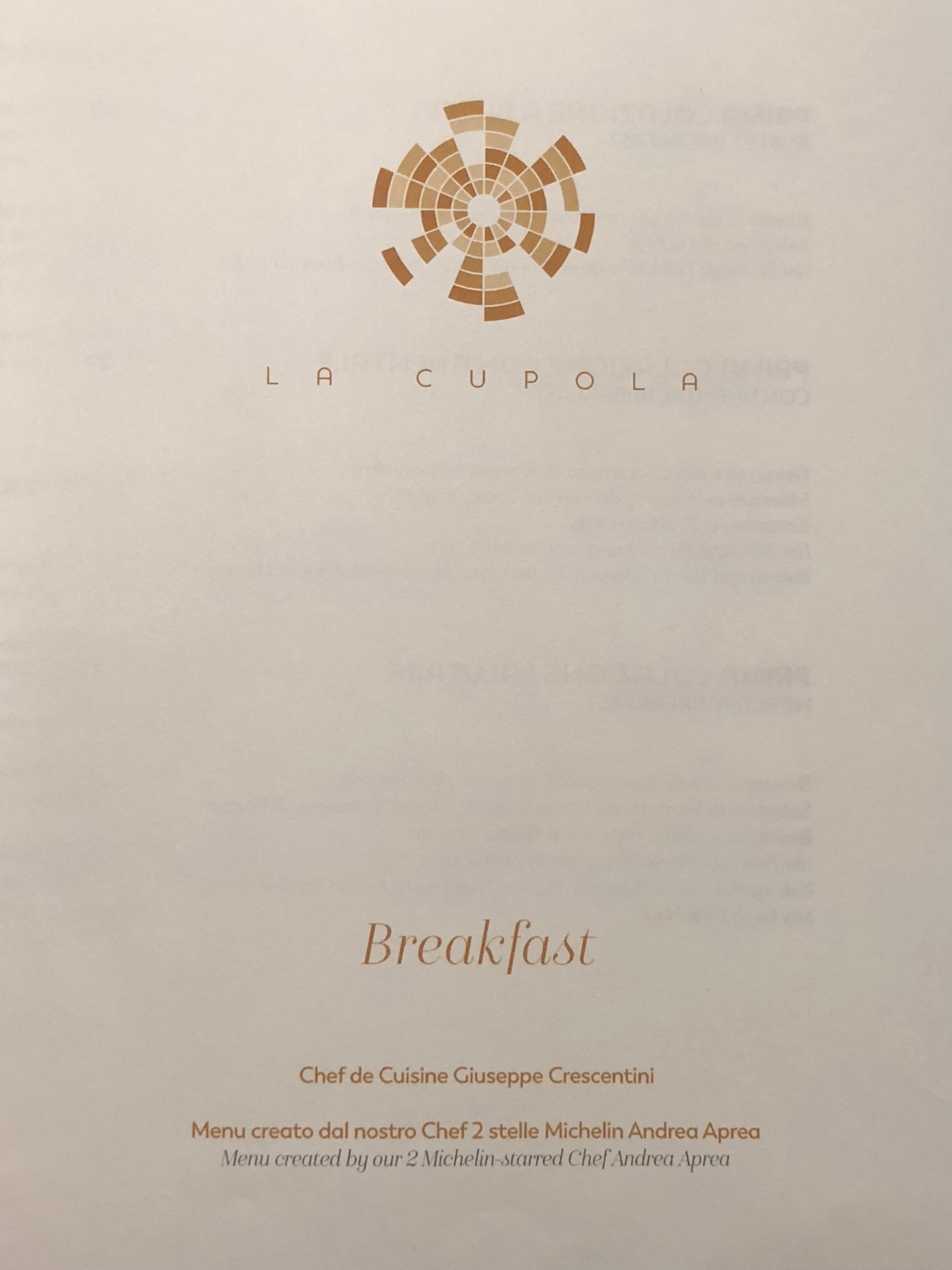 a menu with a logo and text
