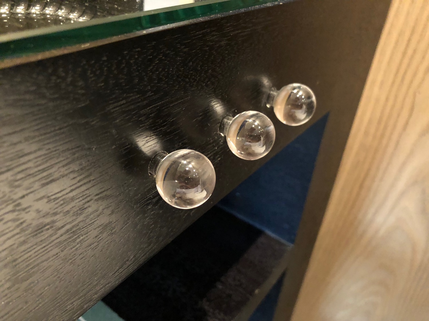 a close up of a glass knob