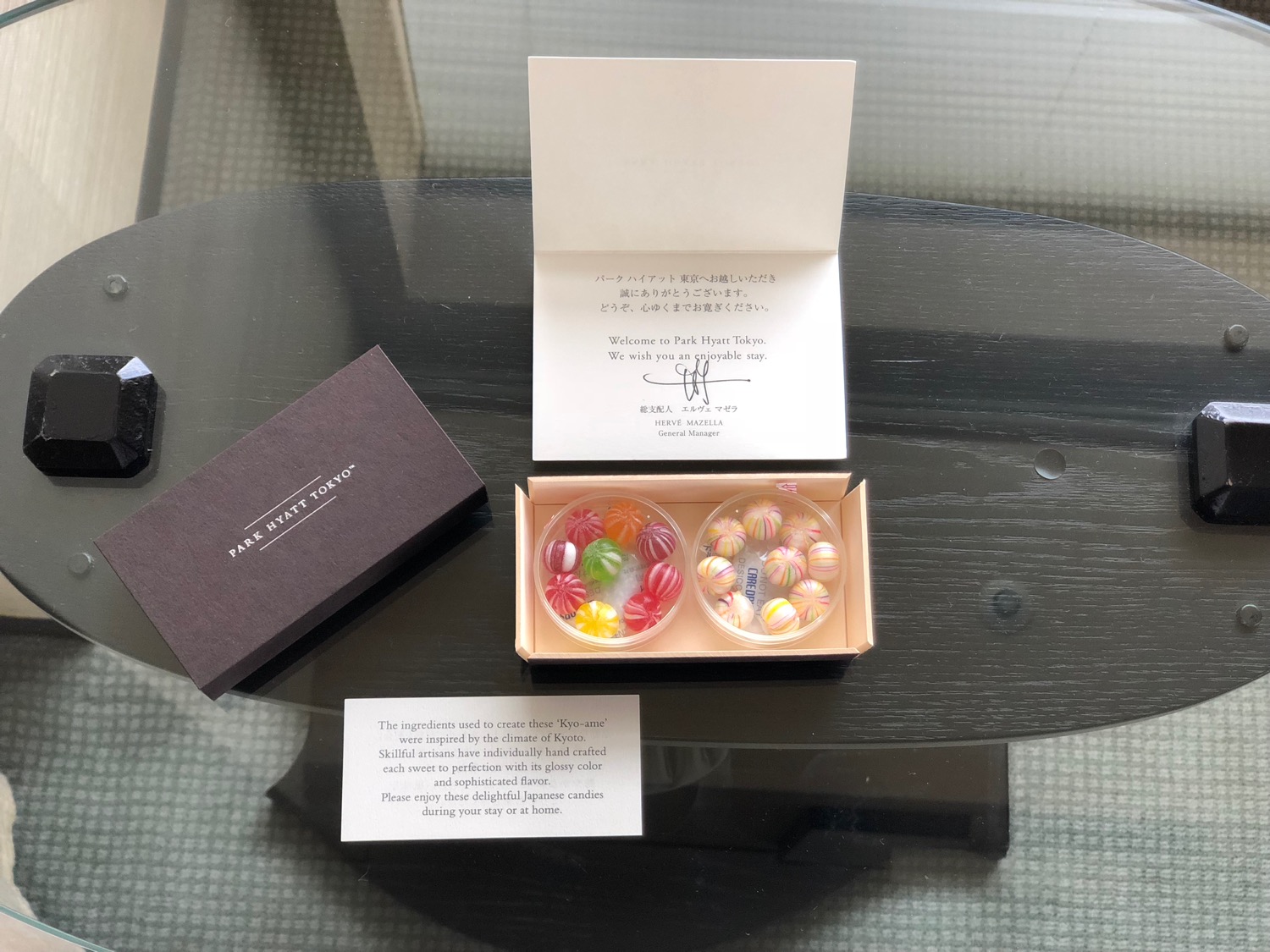 a box of candies on a table