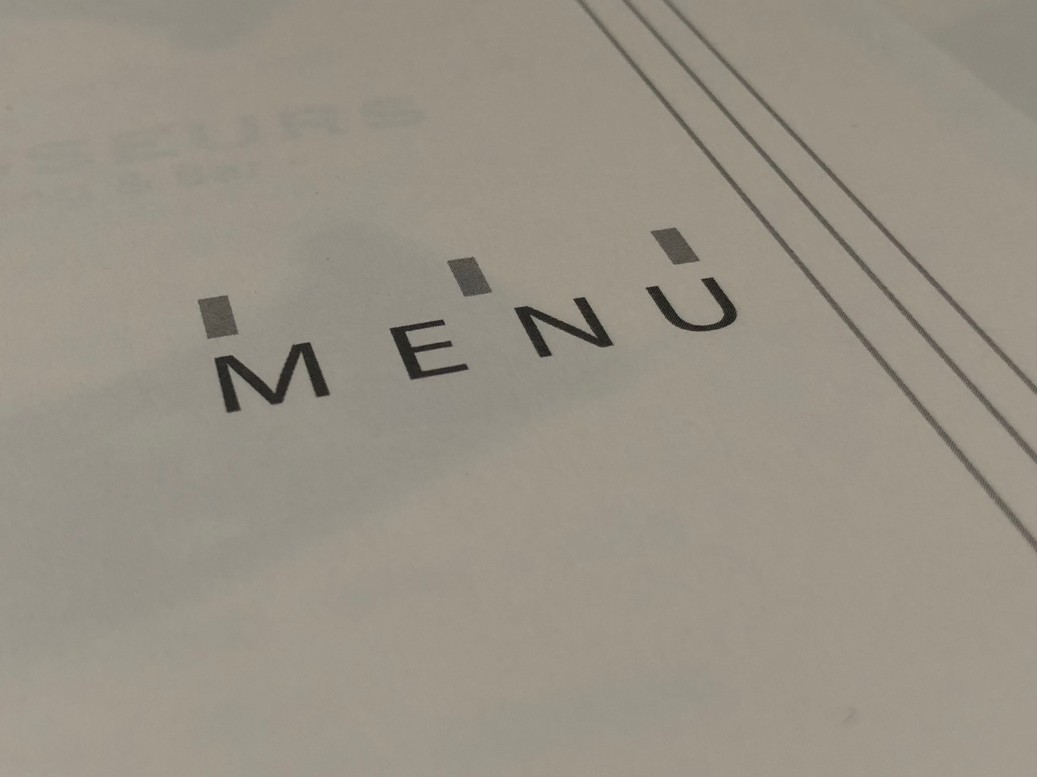 a close up of a menu