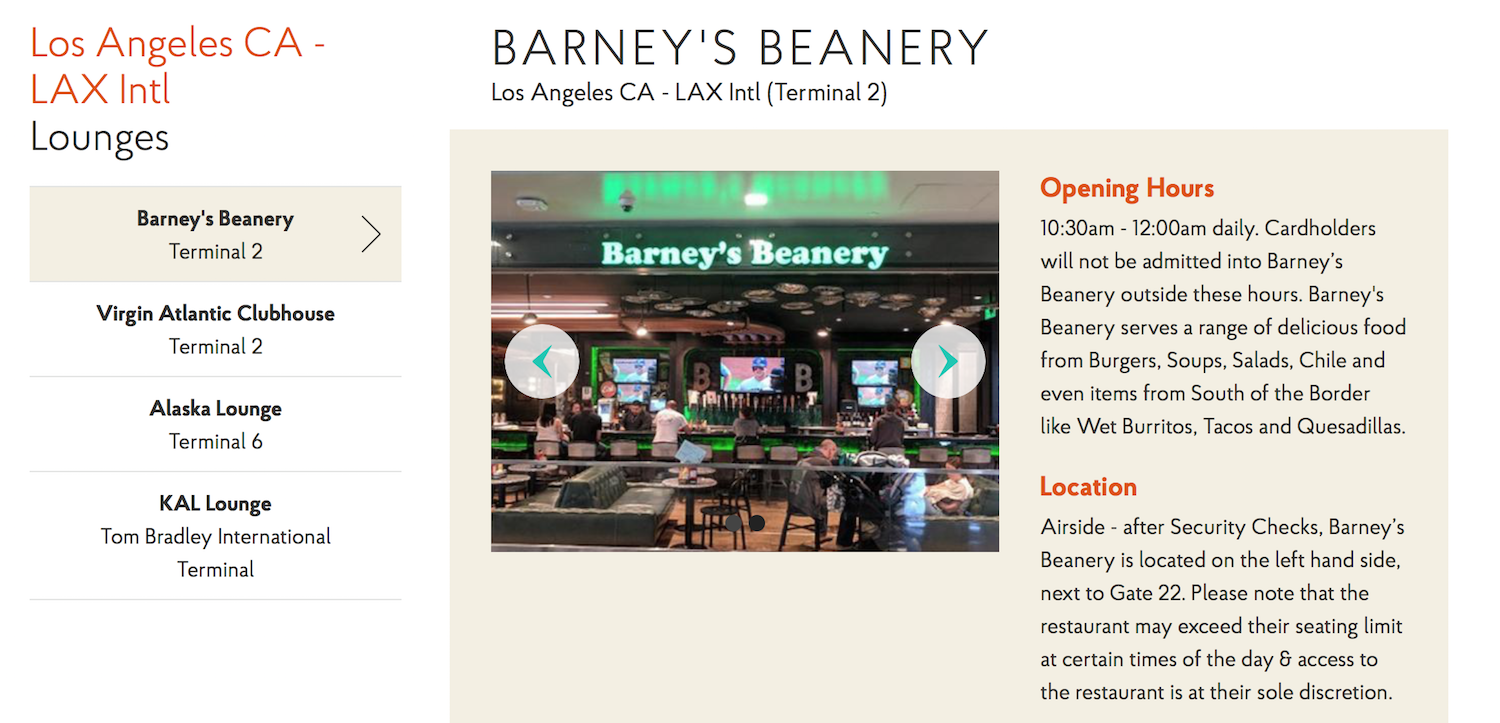 Barneys Beanery LAX Priority Pass