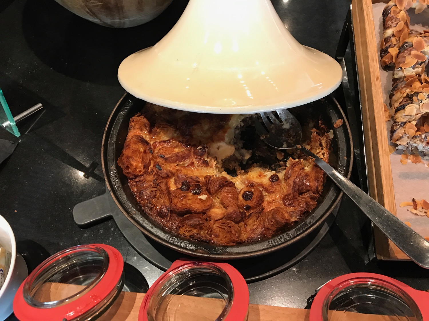 a food in a pan