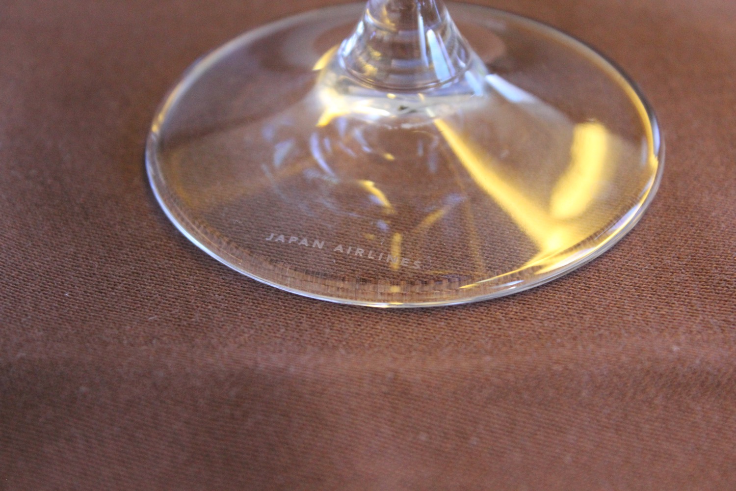 a glass on a table