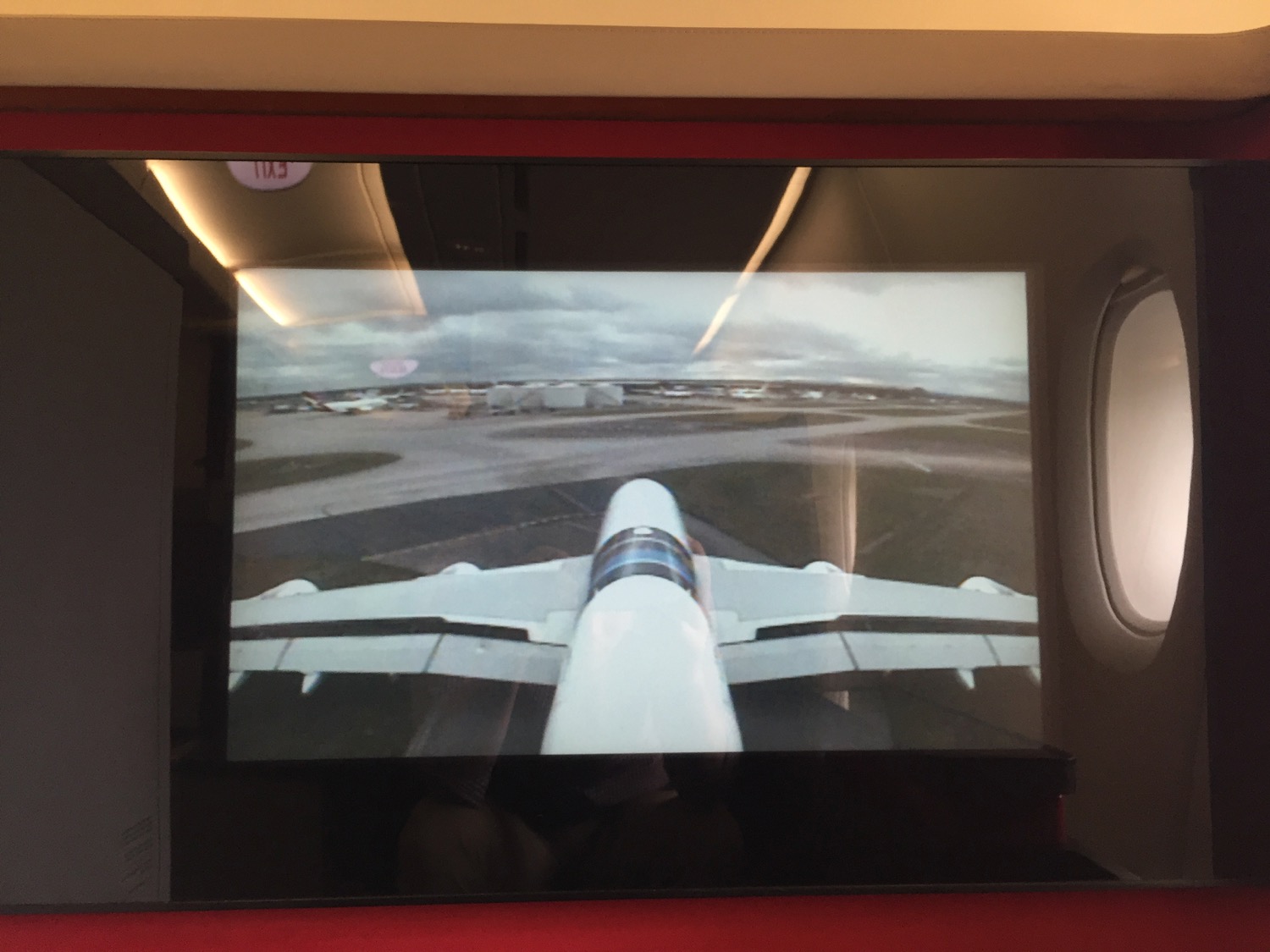 a screen with a plane on it