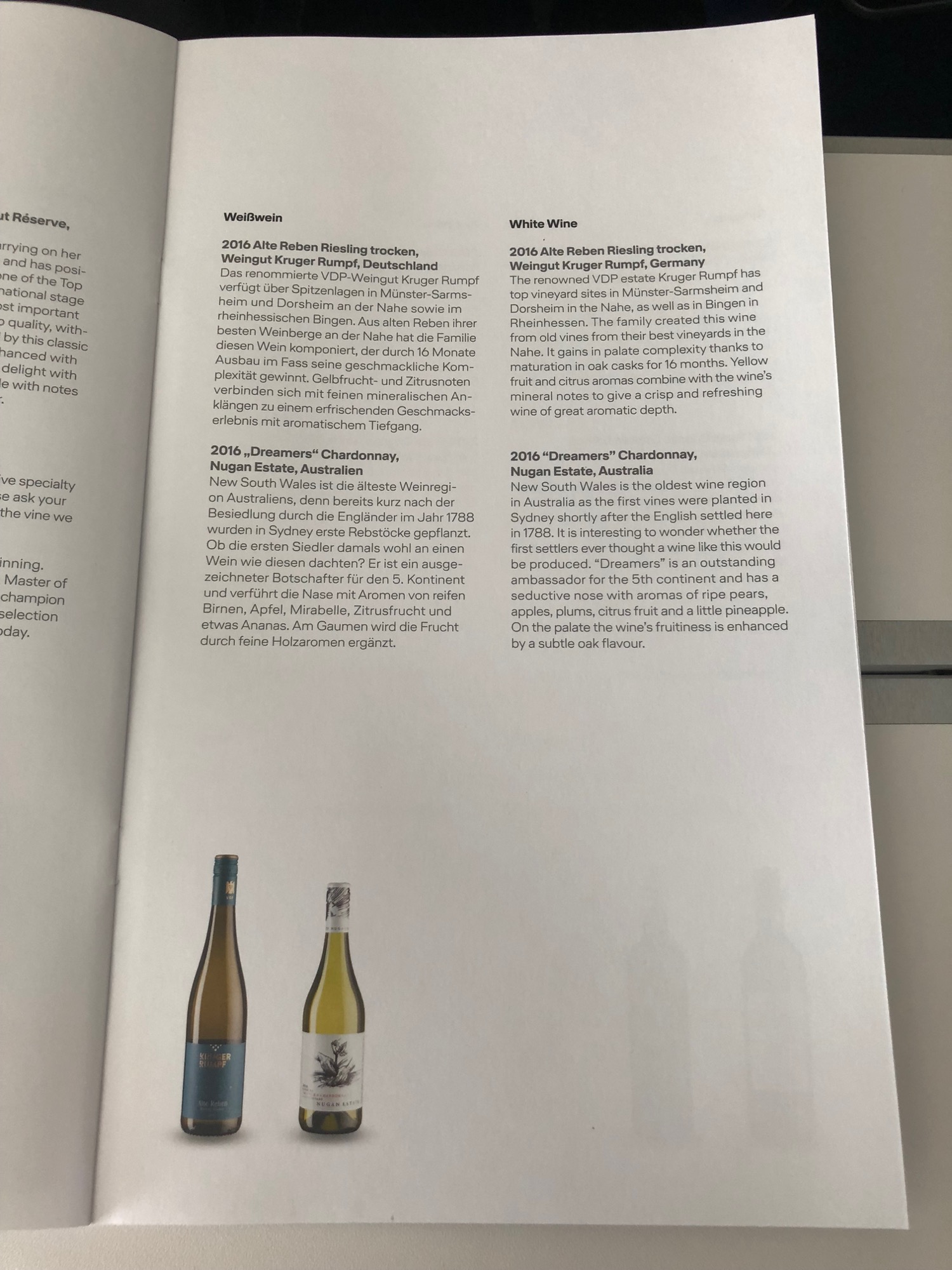 a book with text and images of wine bottles