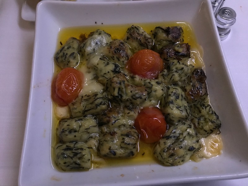 American's replacement was this healthy gnocchi (half grease).