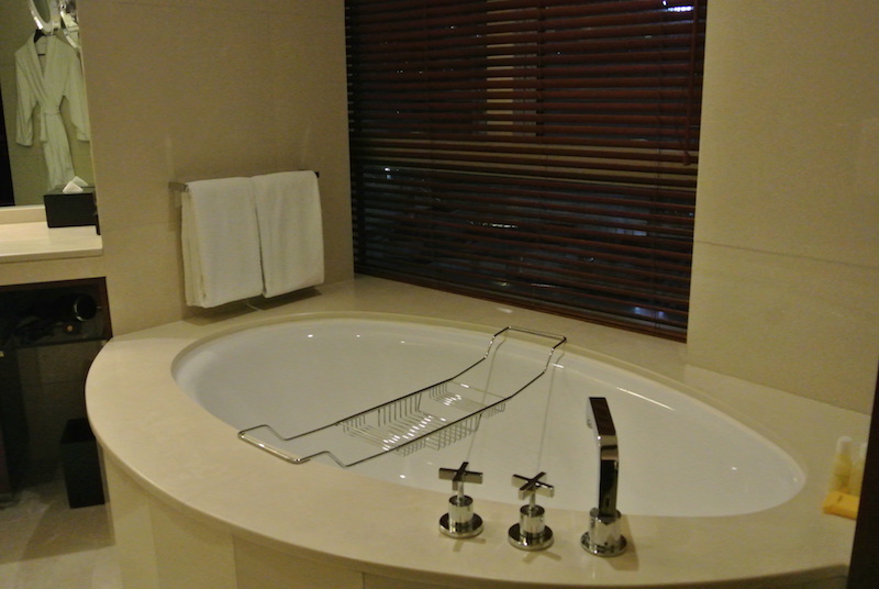 Soaking tub with optional city views