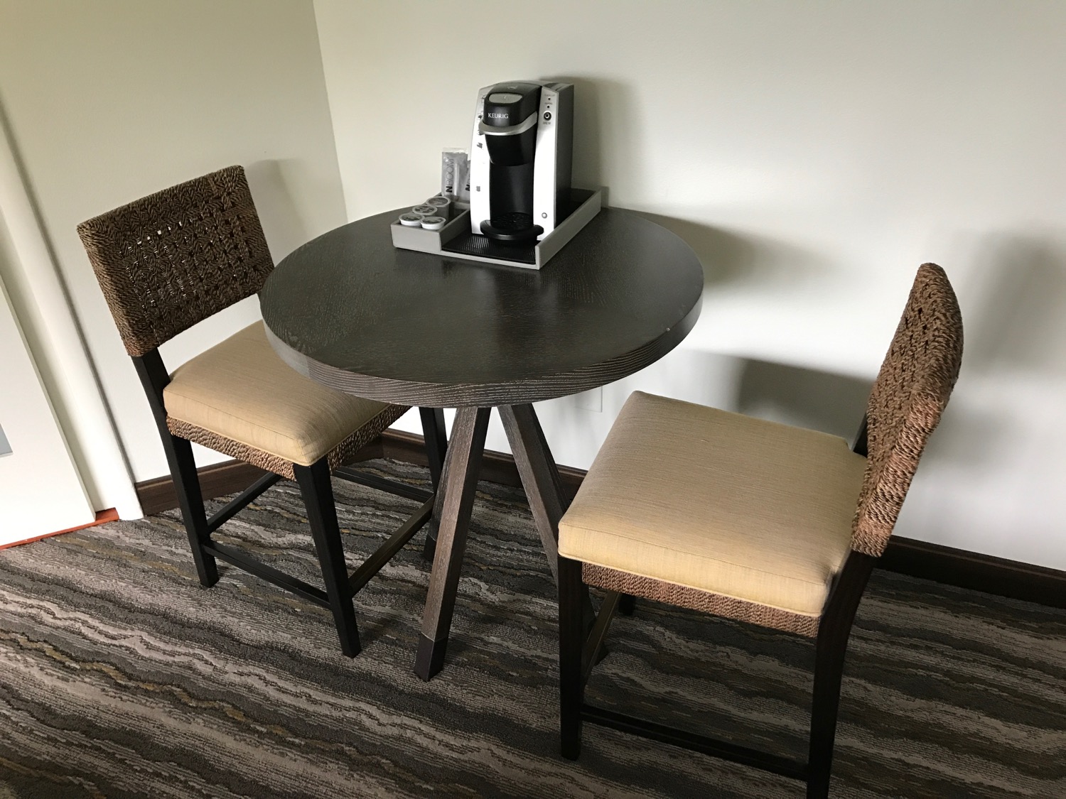 a table with two chairs