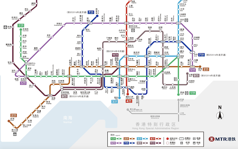 Shenzhen MTR Map