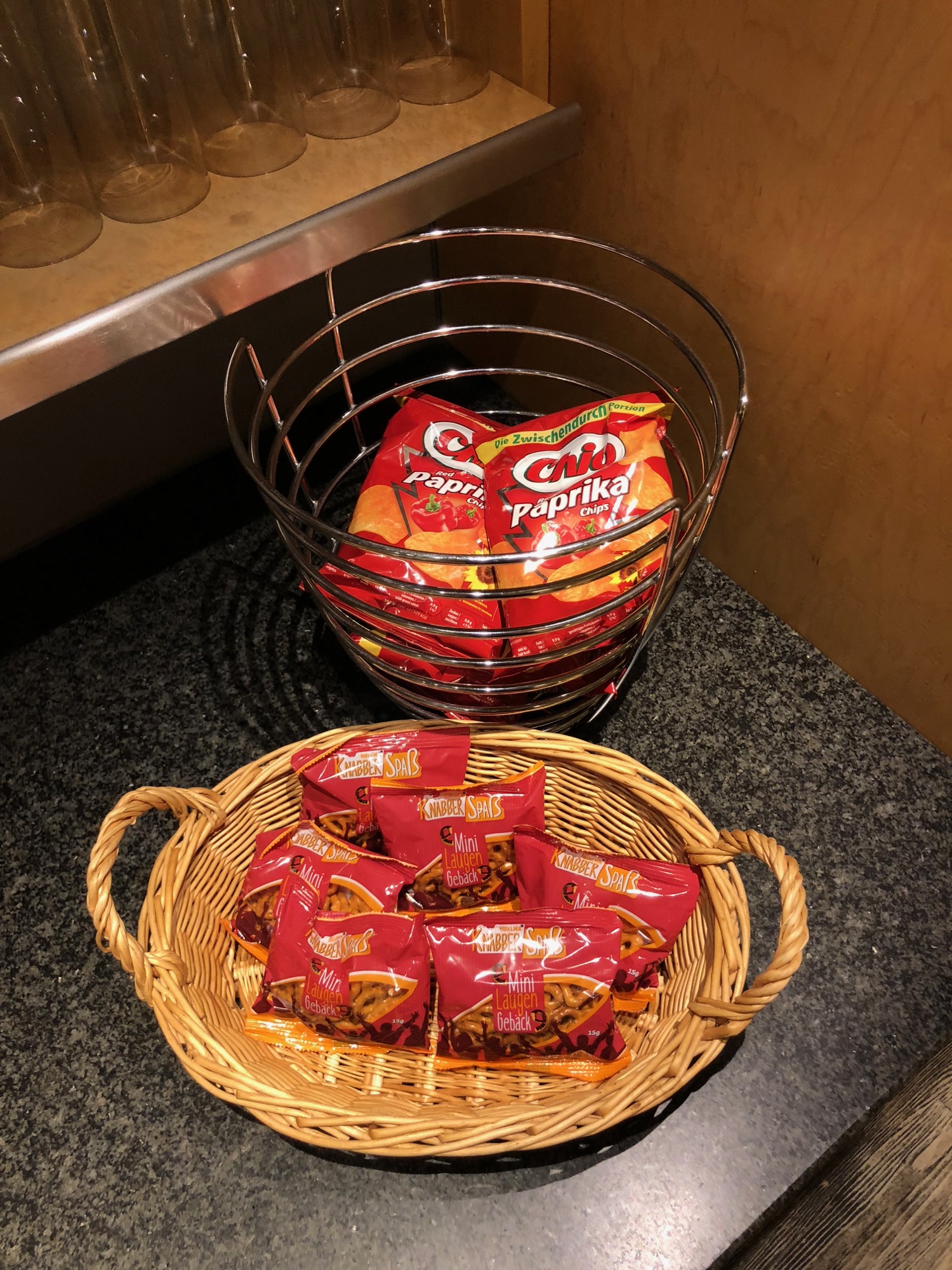 a basket of chips and a basket of chips