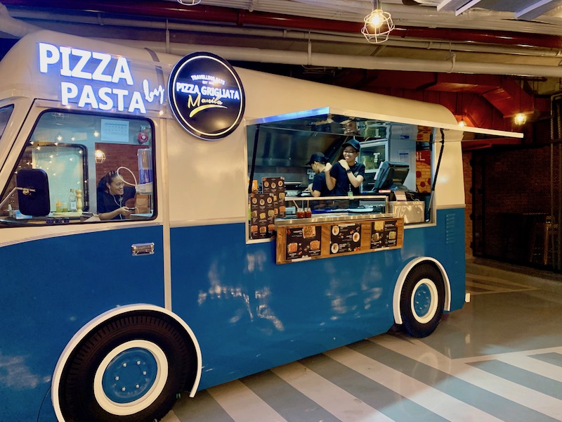 Pizza and pasta food truck in The Garage
