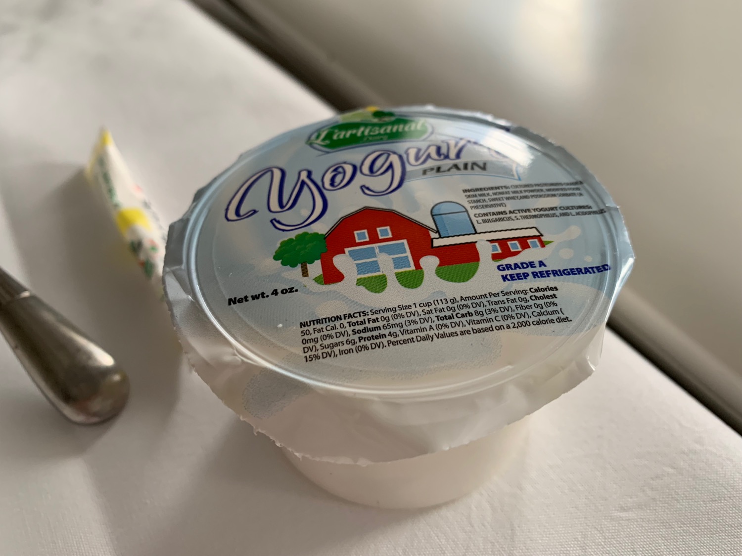 a close up of a container of yogurt