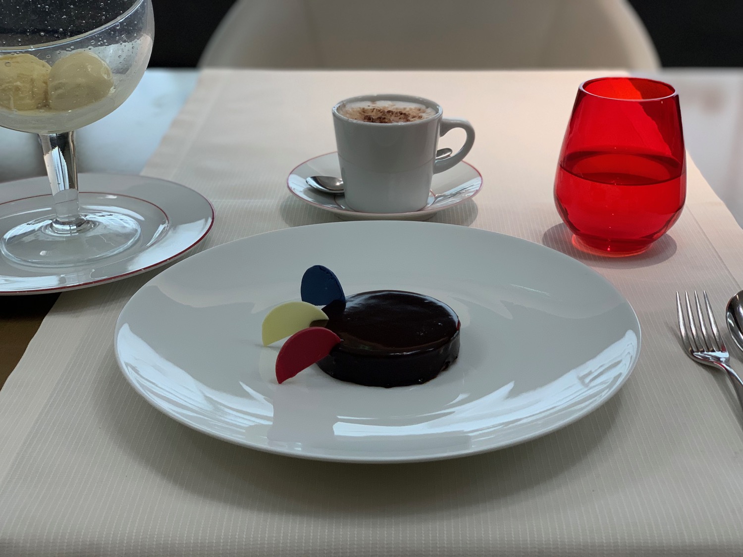 a plate of dessert on a table