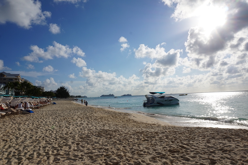 Beautiful beach, calm waters in front of the Ritz-Carlton Grand Cayman