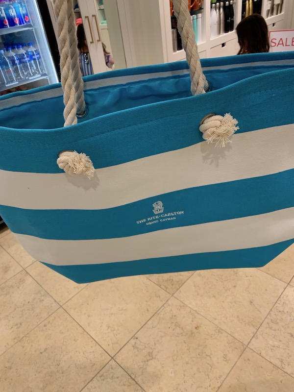 A beach bag option in the gift shop