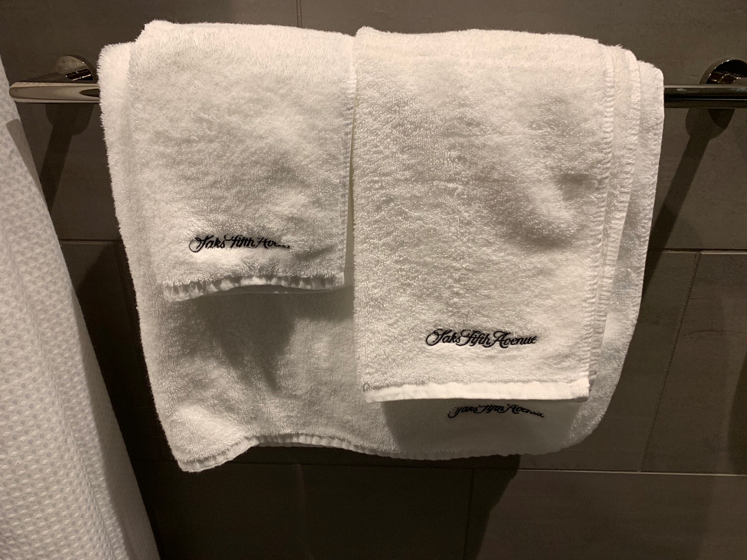 a white towels on a wall