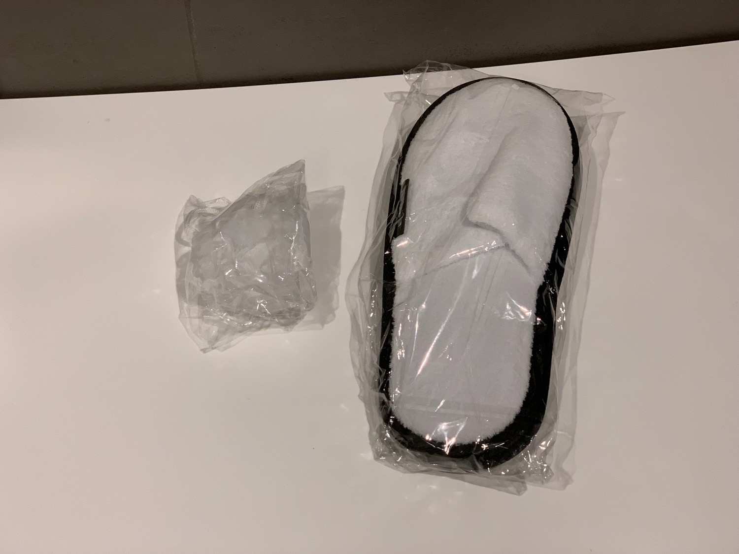 a slipper in a plastic bag