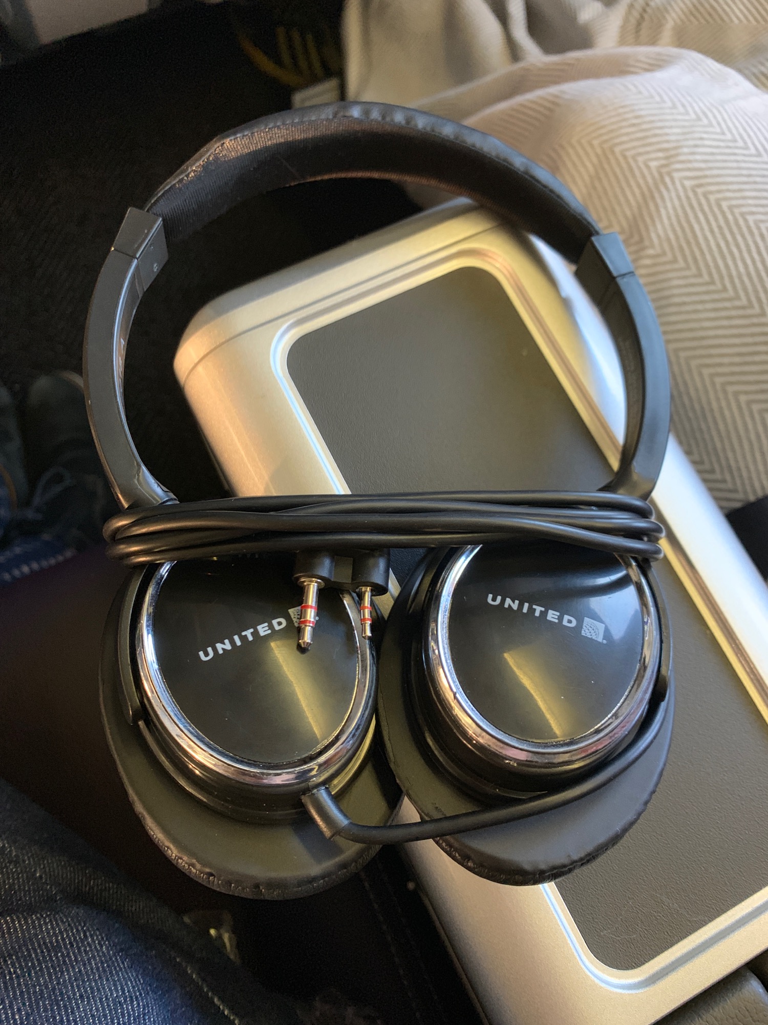 a pair of headphones on a device